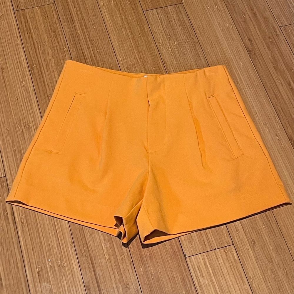 a new day Women's High Waist Orange Shorts